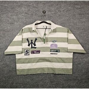 Scuffers‎ Striped Polo Sweatshirt Size Small Embroidered Terry Lined